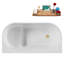 Baignoire autoportante en acrylique 47 ", plateau en bambou, drain Streamline-103682465
