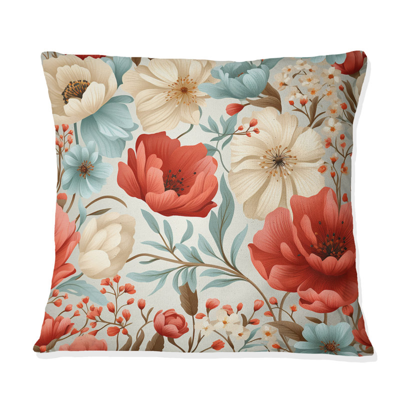 Coral Timeless Garden Flourish - Coussin décoratif Abstract Coral Reef Multicolor Azure - Coussin décoratif