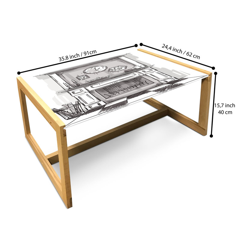 Jaeli Sled Coffee Table, 90cm H x 62cm W x 40cm D