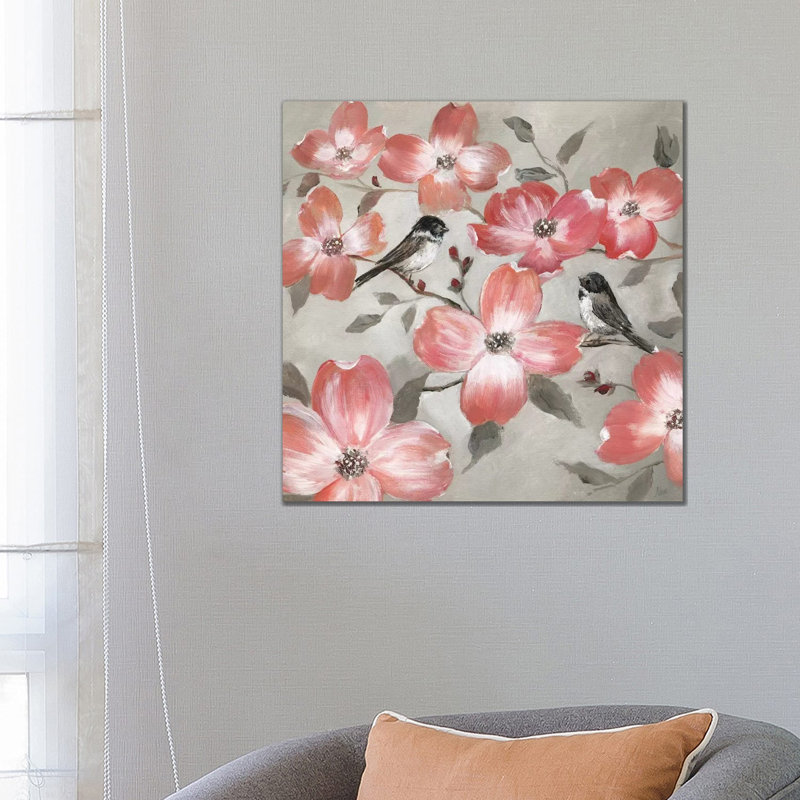 Chickadee Spring I by Nan - Painting on Canvas, Wrapped Canvas, 66.04 cm H x 66.04 cm W x 1.91 cm D