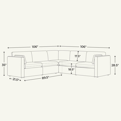 Winfree 5-Piece Upholstered Corner Sectional