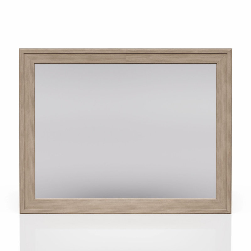 Sand Colored Rectangle Wood Mirror
