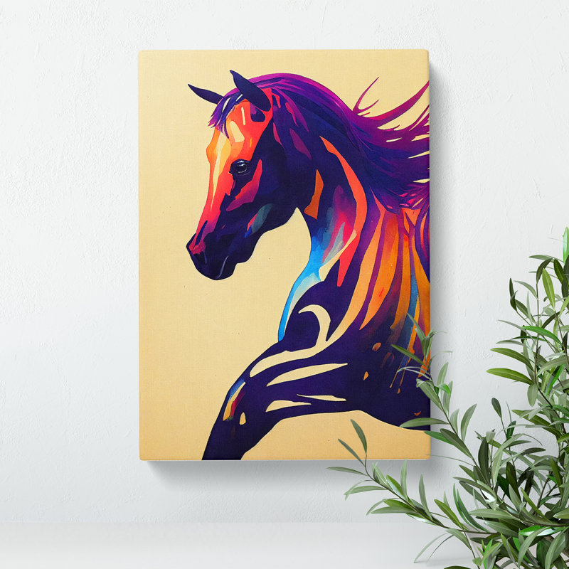 XC1022-1596X Colourful Horse No.2 Abstract - Wrapped Canvas Print, 50cm H x 35cm W x 3cm D