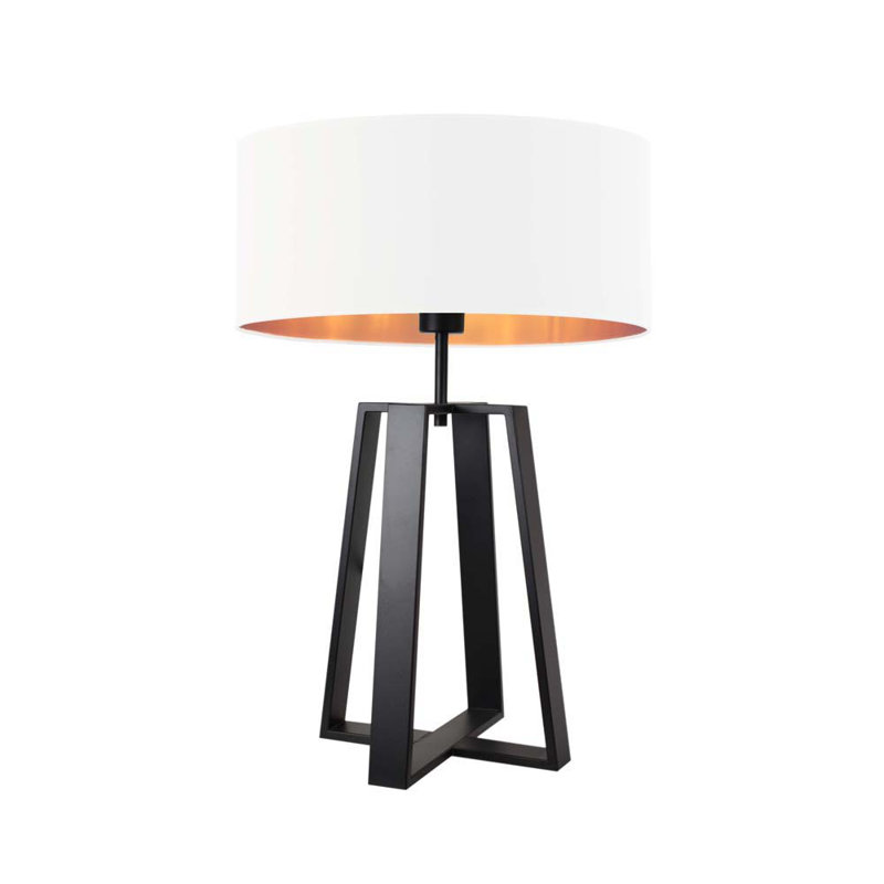Selah Metal Table Lamp, White, Black
