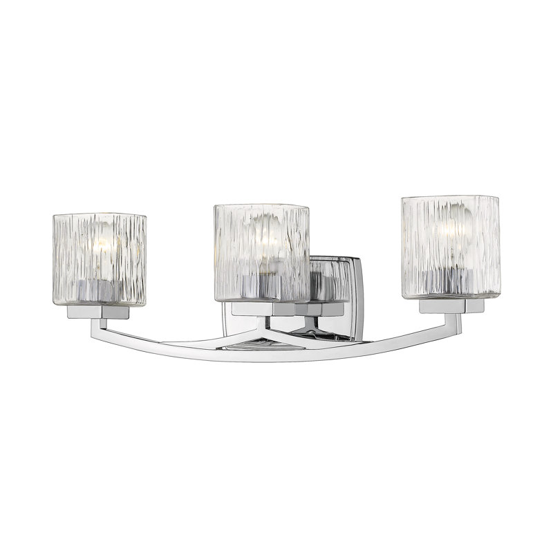 Éclairage pour salle de bain à 3 lumières à intensité variable en métal et verre Vandoren, Chrome chrome