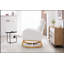 Chaise berçante en tissu Teddy avec repose-pieds réglable, repose-tête épaissi, dossier haut et pochette de rangement, base en bois massif-1984352766-1984352761