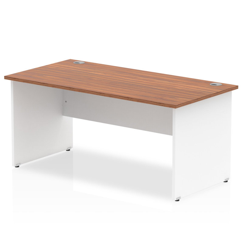 Impulse Computer Desk, 73cm H x 160cm W x 80cm D, Dark Brown, White