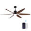 Ventilateur de plafond 66 "rétro avec pales brunes en DEL intégrée