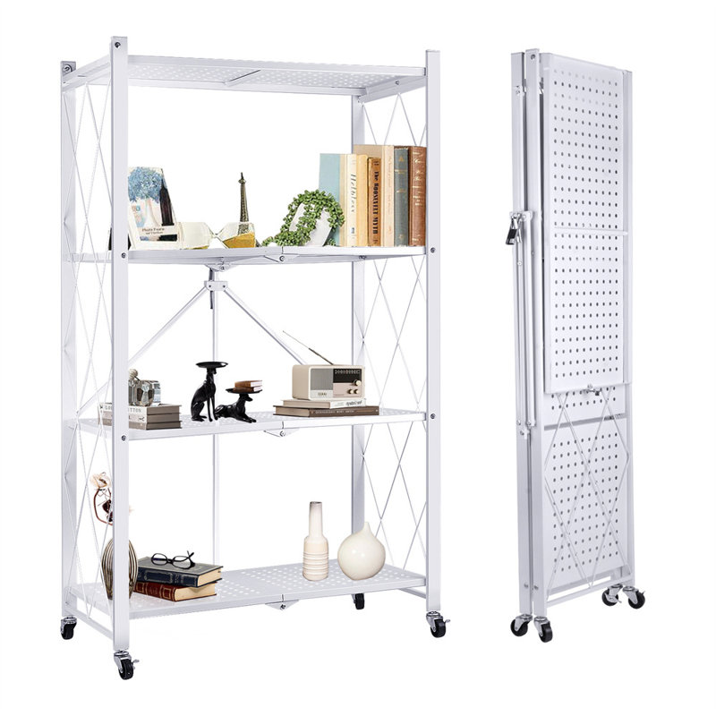 4-Tier Foldable Storage Shelf – White