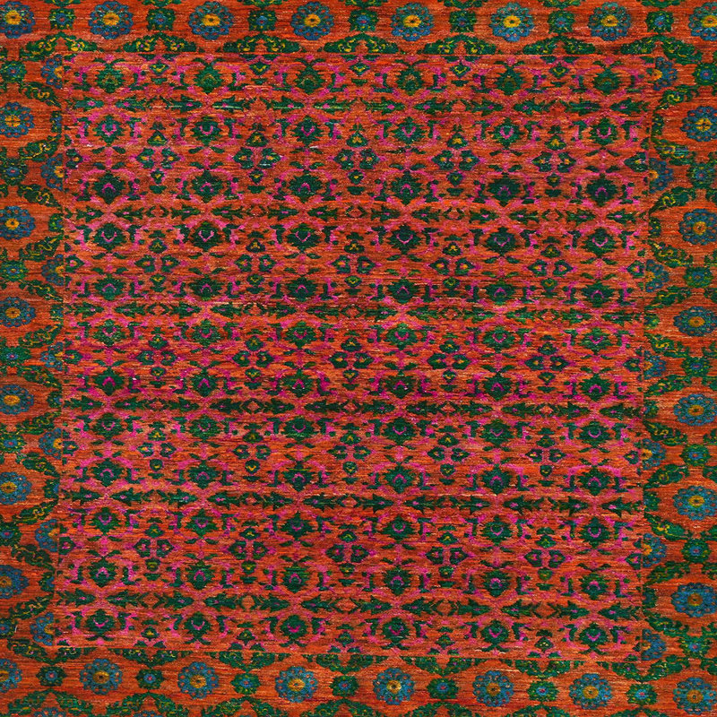 Tapis abstrait à motif abstrait moderne 316, Carré 6 pi