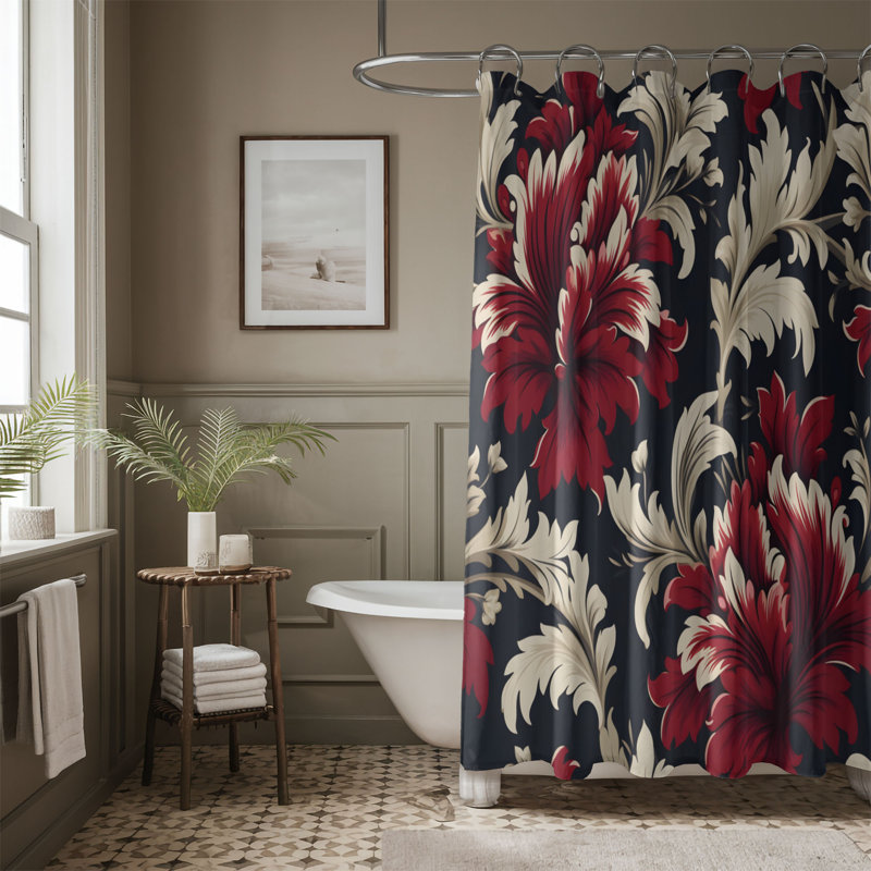 Tissu damassé - Rideau de douche Premium, H 74 po x l 71 po