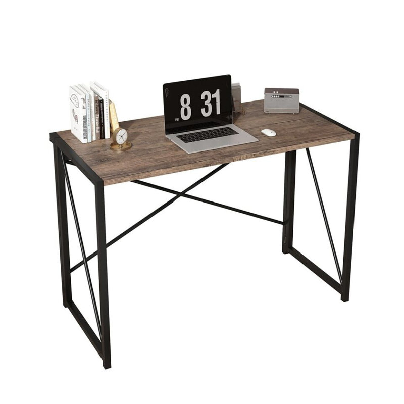 Matys Rectangle Folding Writing Desk, Brown, 75 H x 100 W x 50 D cm