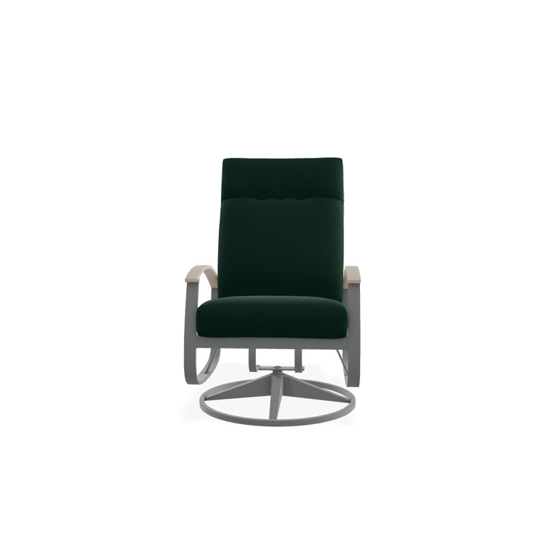 Chaise de patio pivotante avec coussins Askar, Toile Sunbrella® vert forêt, Désert P60, Graphite texturé