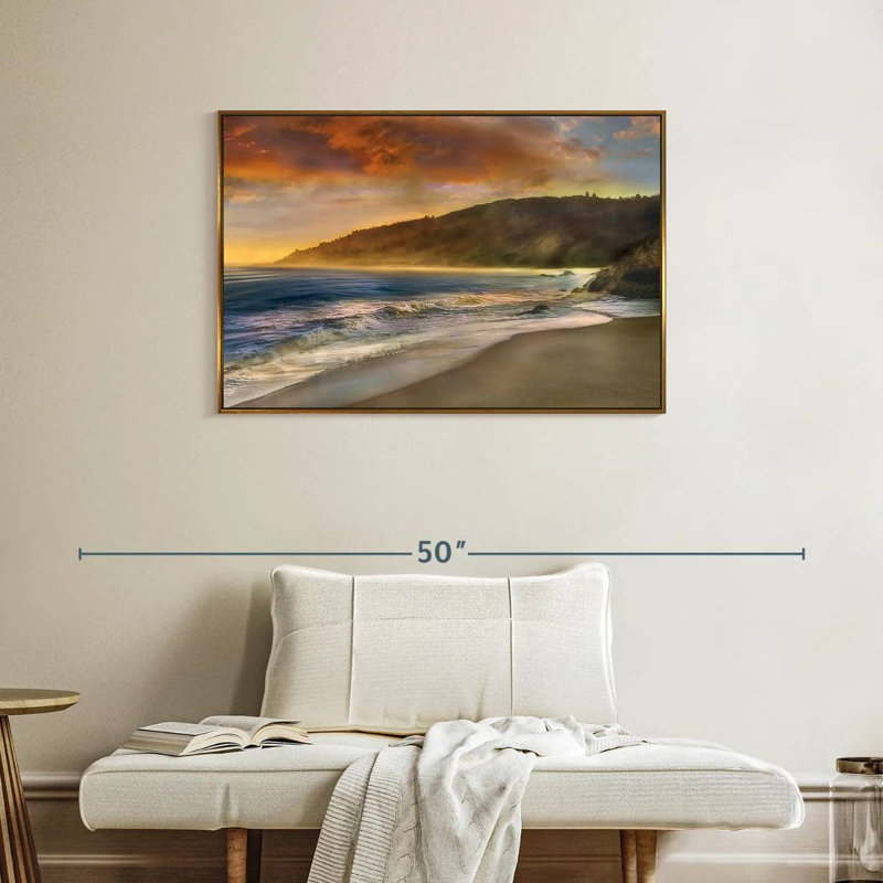 Malibu Sun, Cadre flottant doré, 37 po x 25 po