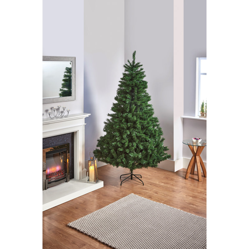 Pre-lit Artificial Monlitt Fir Christmas Tree with Metal Stand, 5.91ft H