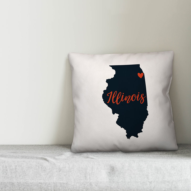 Illinois Pride Throw Pillow, 16" x 16"