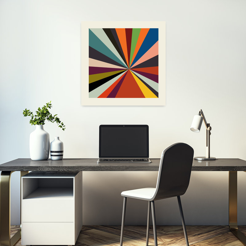 Contemporary Art Abstract Colourful Geometric Art, 18" H x 18" W