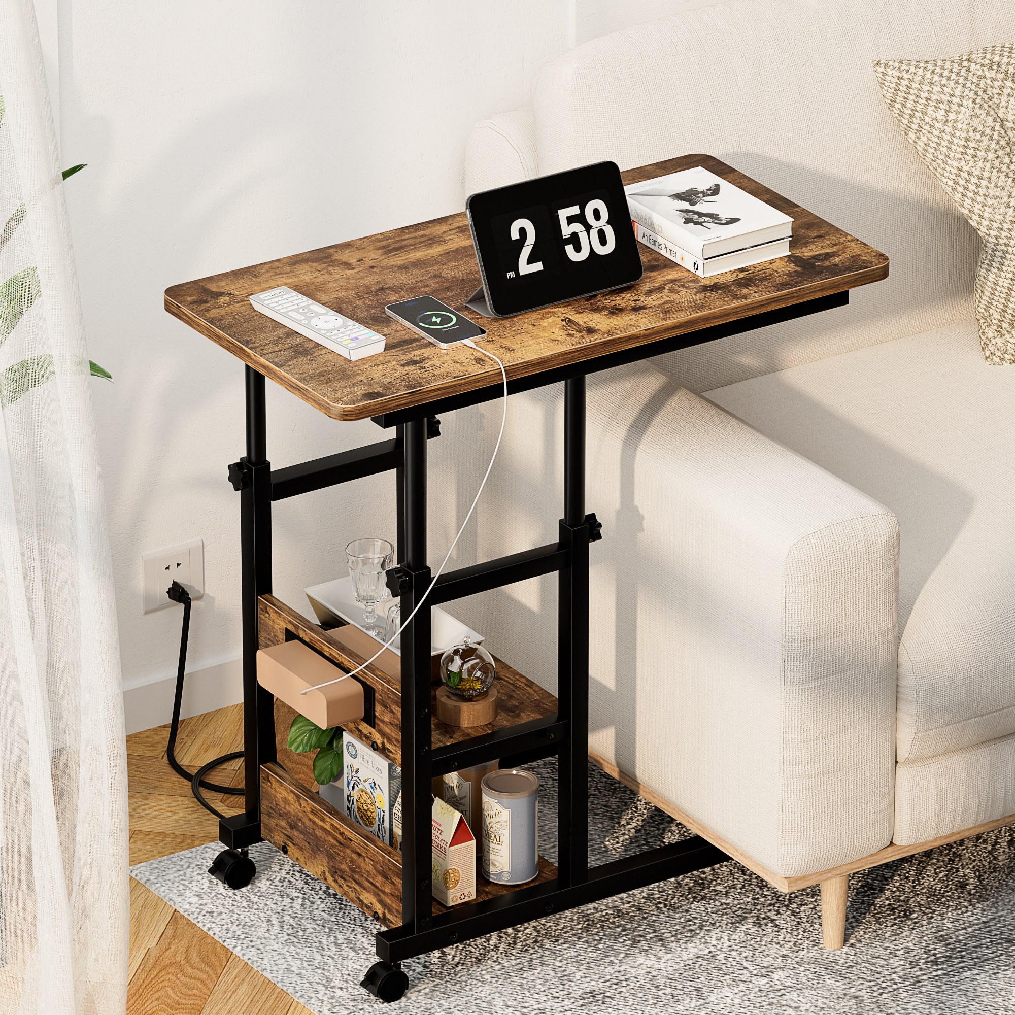 Adjustable Height C Table