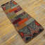 Excellent Multi Color Ground With Rectangular Details in a Geometric Design Vintage American Hooked Rug Round 4'9"