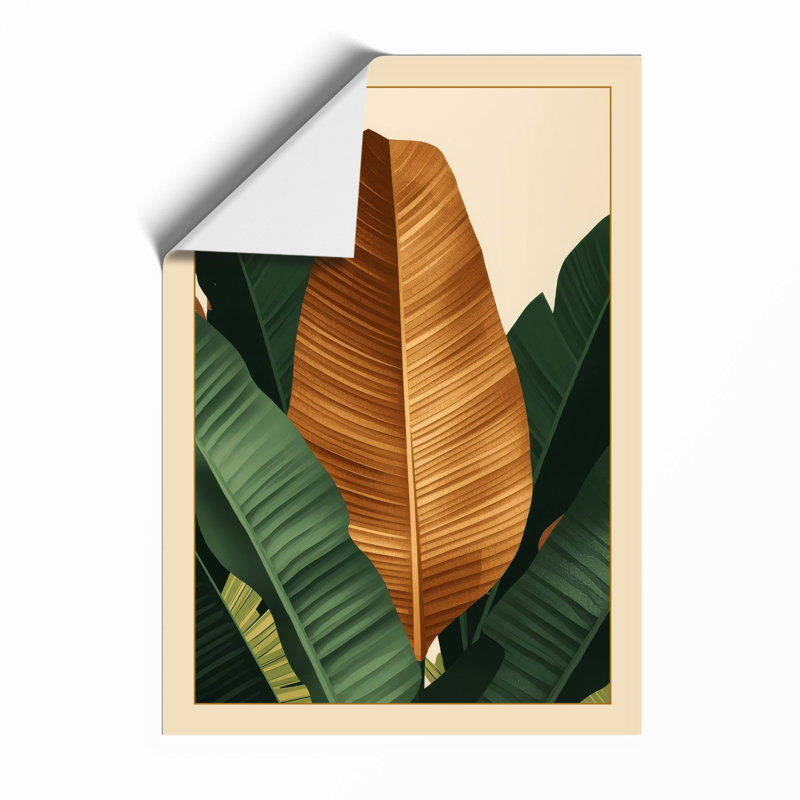 Golden Leaf Study Botanical - Framed Print, Unframed, A2 - 59.4 x 42.0 cm