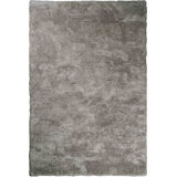 Handloom Cashmere Blend High Pile Area Rug in Silver