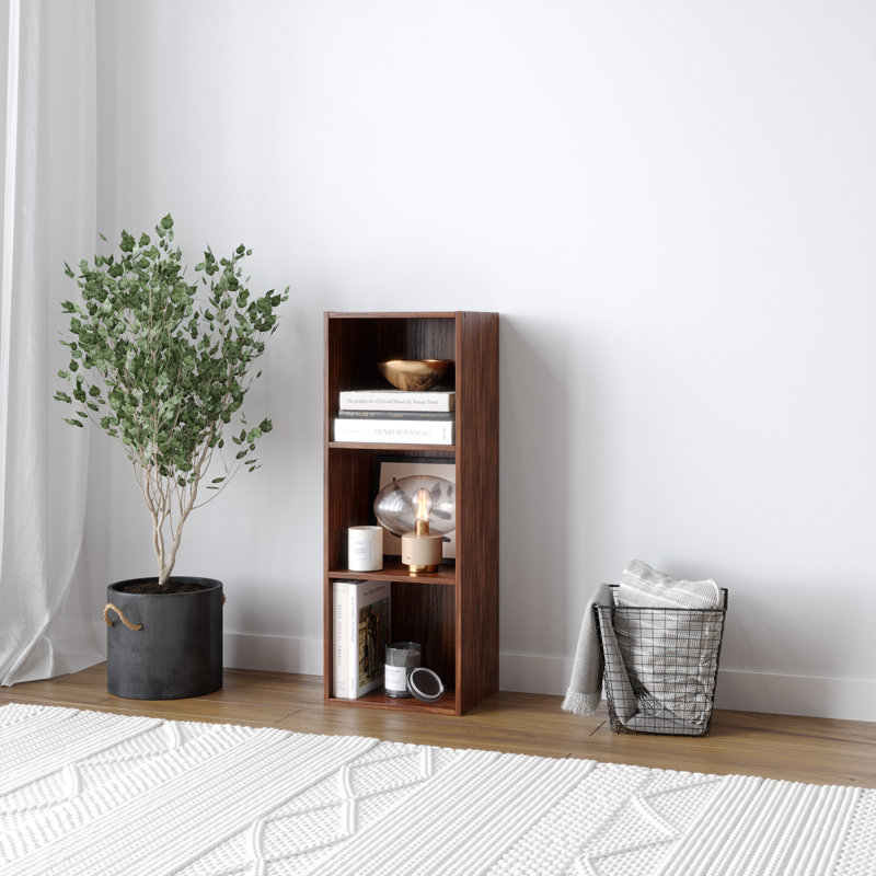 Jaidyn 76.2cm H x 76.2cm W Standard Bookcase, Teak, Set of 2