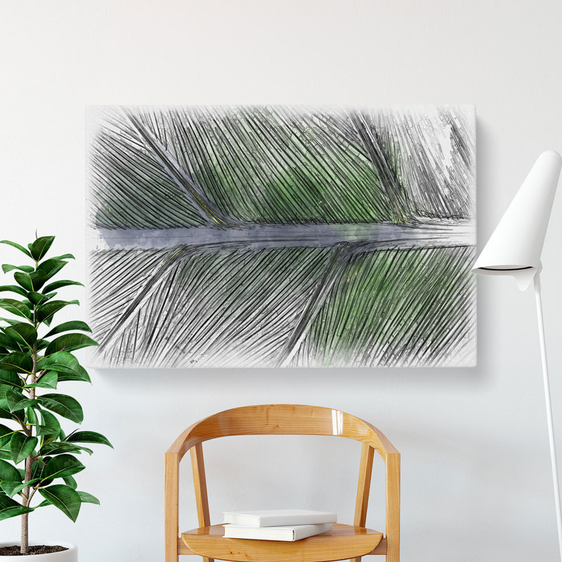 Leaf Detail Sketch - Wrapped Canvas Print, 60cm H x 91cm W x 3cm D