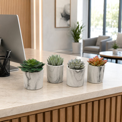 4.75 " H Faux Succulent