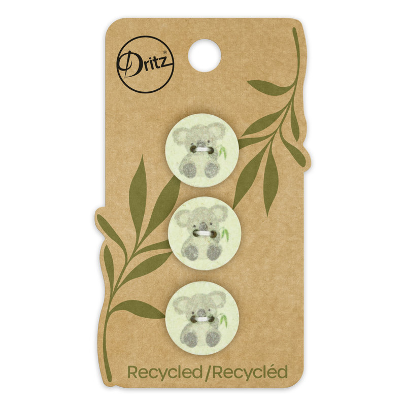 Bouton koala en coton recyclé Dritz