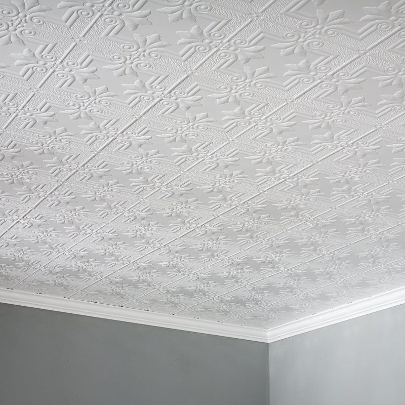 Panneau de plafond décoratif en vinyle FASÄDE Regalia, Blanc lustré