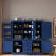 Garde-manger autoportant en bois avec armoires, tablettes de porte, tablettes réglables et tiroirs-807038412