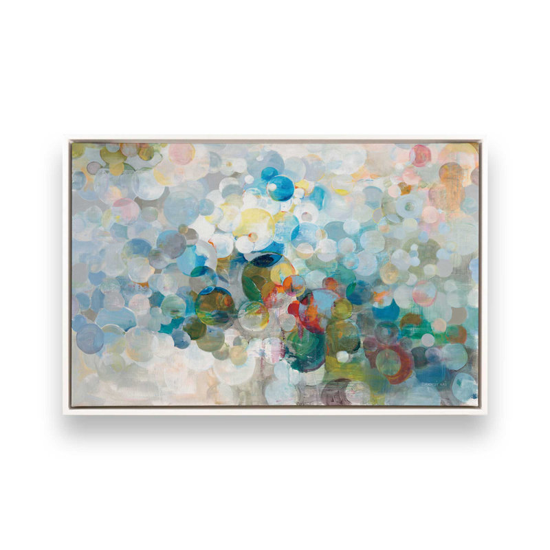 Bulle lumineuse fantaisie, H 24,75 po x l 36,75 po x P 1,75 po, Cadre flottant blanc opaque