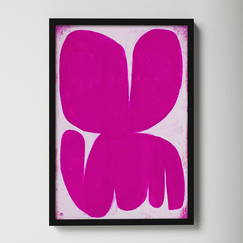 Magenta Moth by StudioM, 20" H x 14" W x 1.25" D, Black