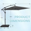 Parasol en porte-à-faux avec contrepoids 96 po x 96 po Beeram-1013723492