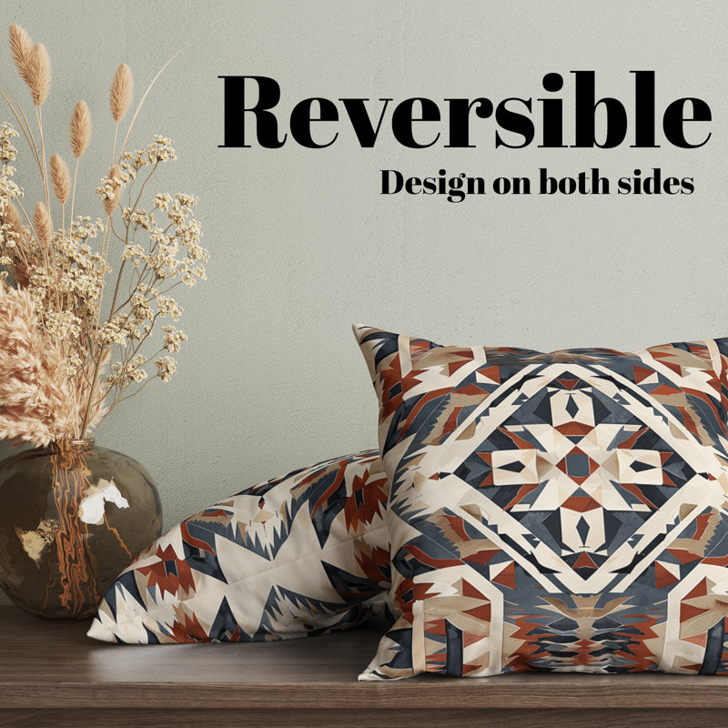 Reversible Pillow Cover, 18"H x 18"W