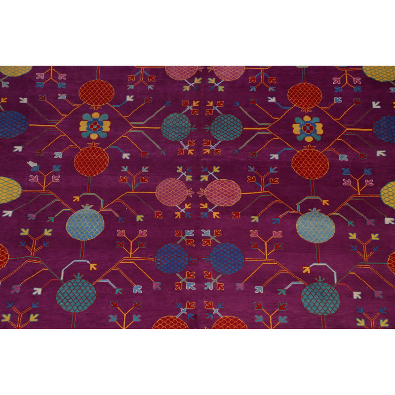 Grand tapis persan 100% Tabriz à motif de teinture végétale noué à la main 11 x 18