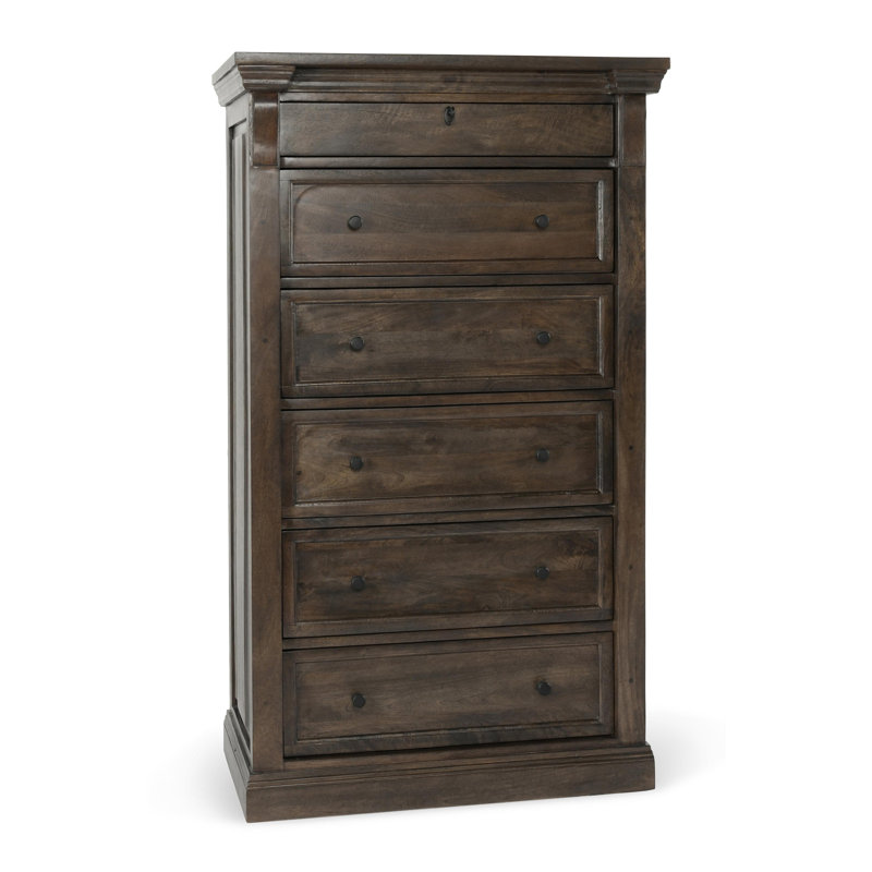 Adelaide 6 - Drawer Solid Wood Dresser, Dark Brown