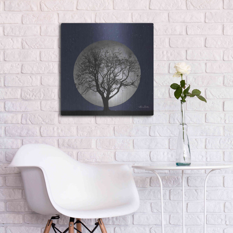 Ebern Designs «Full Moon» par Lori Deiter, art mural en métal, H 24 po x l 24 po