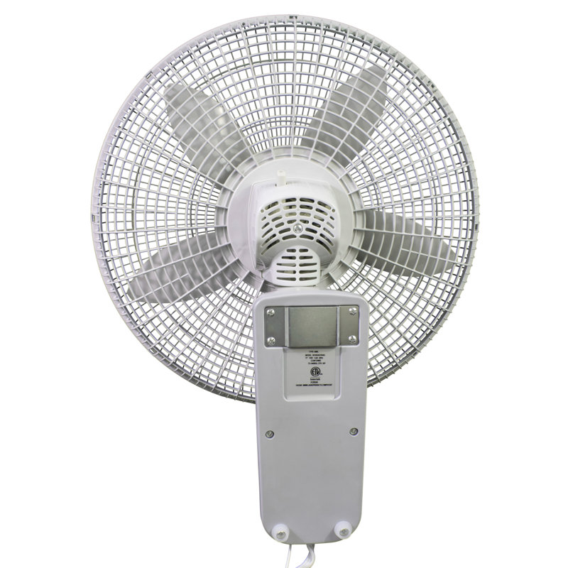 Air King Commercial Grade 3-Speed Wall Mount Fan with 90° Oscillation, Gray