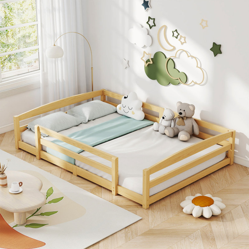 Double Entry Floor Bed, Tan, Full / Double