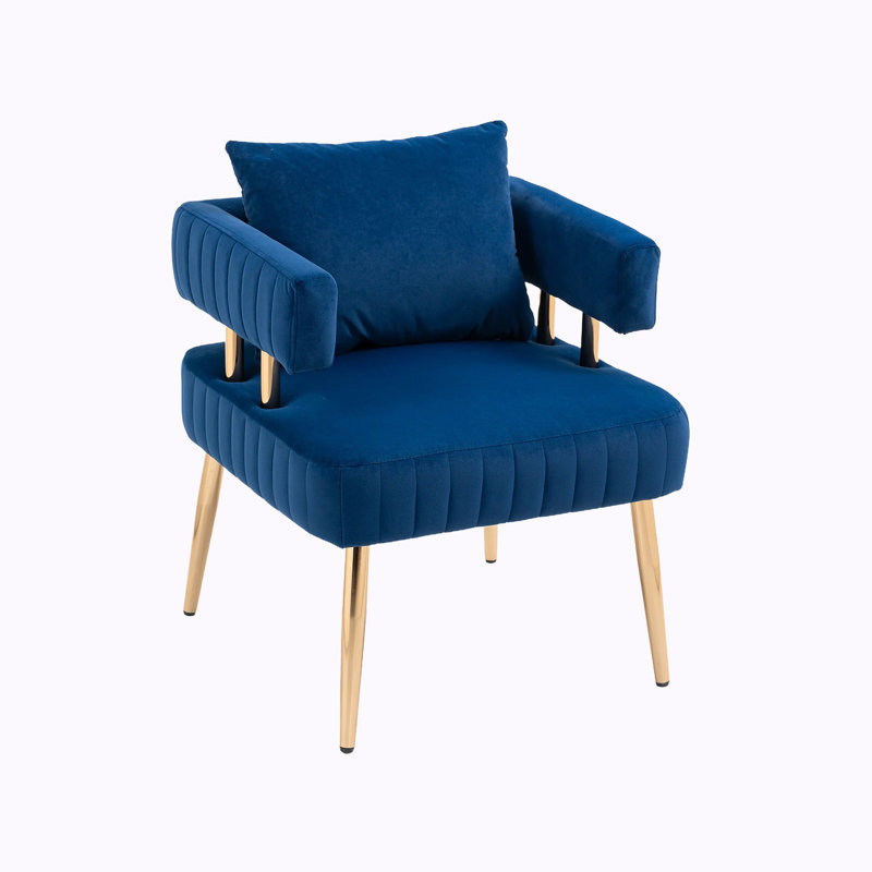 Izayah Upholstered Accent Chair, Blue Velvet