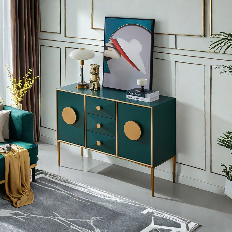 Élégant buffet de rangement réglable, Vert
