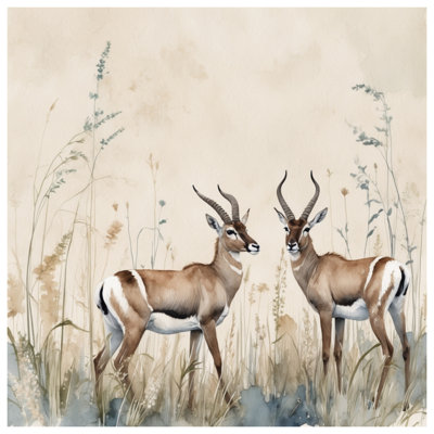 Tapis de bain Deux gazelles dans l'herbe