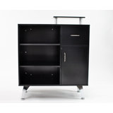 Nathale Rectangle Synthetic Laminate Reception Desk with Filing Cabinet