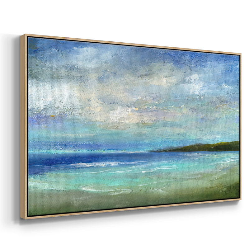 Island Inlet, toile tendue avec châssis, Cadre en bois naturel, H 27 po x l 41 po x P 2 po