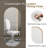 Modern Marble Dining Set, 70" Faux Marble Rectangle Table with X-Shaped Stainless Steel Base and Oval High-Back Chairs (Set of 7)-658941524-658941525