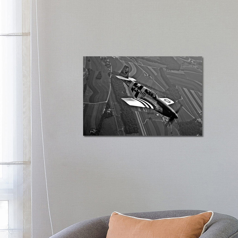 A P-51C Mustang In Flight by Scott Germain - Wrapped Canvas Gallery-Wrapped Canvas Giclée, 66.04 cm H x 45.72 cm W
