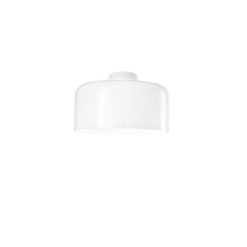 Glass Flush Mount, Frosted, White, White