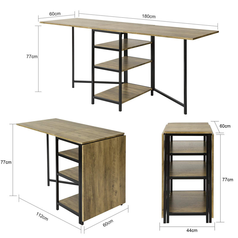 Higgston Extendable Metal Base Dining Table