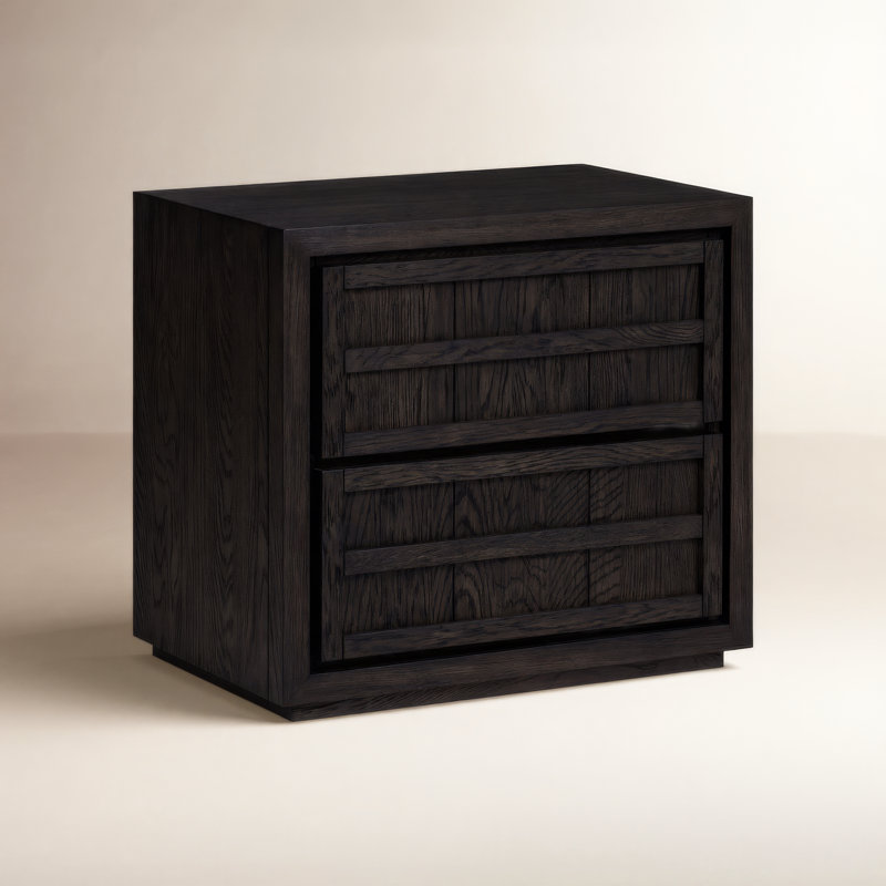 Scotty 27.6'' W Solid Wood Nightstand, Charcoal
